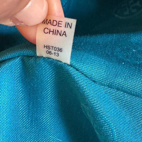 Tory Burch Penn Tote Bag in Teal & Tan - Picture 7 of 16